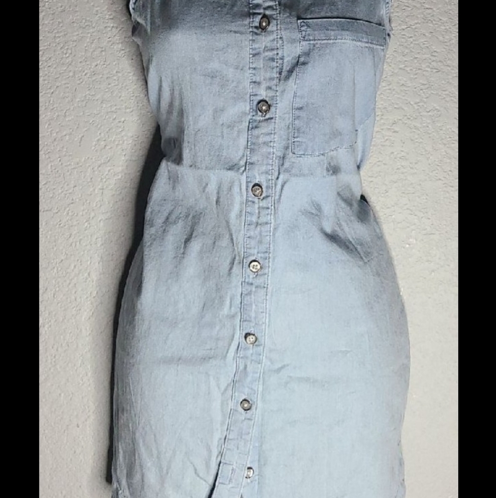 Denim button down dress xs